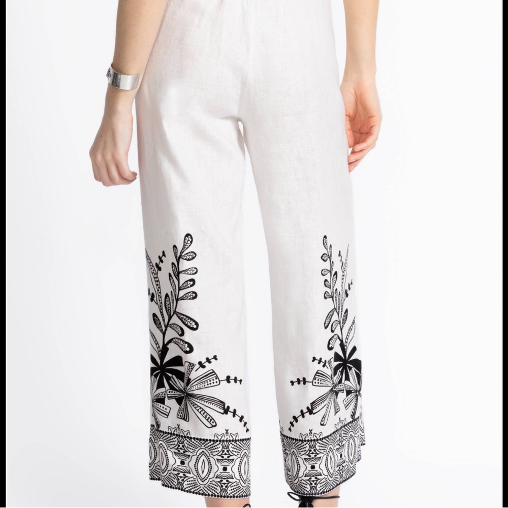NWT JOHNNY WAS PLEATED LINEN CULOTTE PANTS XL - Picture 2 of 6